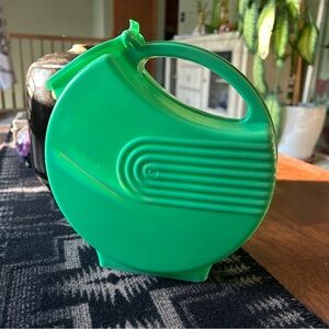 Vintage art deco plastic pitcher retro green
